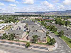 Aerial view of a mountainous background