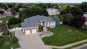 Aerial view of residential area