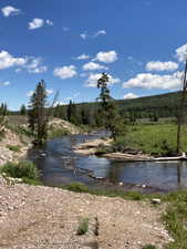 Water view featuring a heavily wooded area