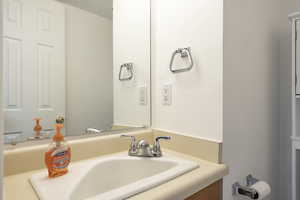 Bathroom featuring vanity