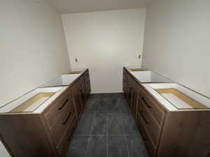 Basement Bathroom with two vanities