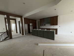 Kitchen featuring a kitchen island