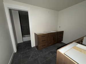 Basement Bathroom with two vanities