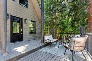 View of wooden deck