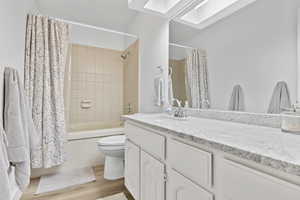 Bathroom with Jetted Tub & Shower, and New Flooring, Paint and Granite Counter Tops