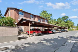 View of covered parking lot