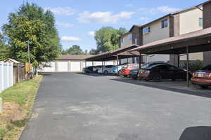 View of covered parking