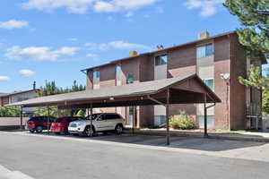View of covered parking lot
