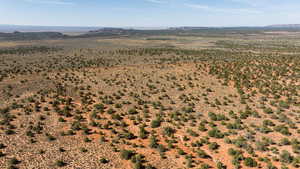 Overview of rural landscape with a desert landscape and mountains