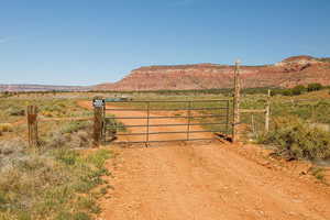Gate featuring a view of rural / pastoral area and a mountain view