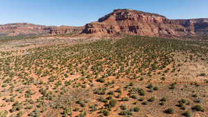 View of mountain background with a desert landscape and rural landscape