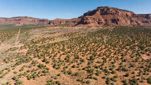 View of mountain background with a desert landscape and rural landscape