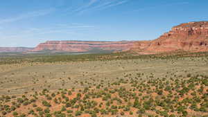 View of mountain background with a desert landscape and rural landscape