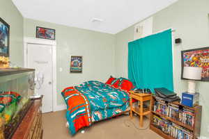 Bedroom with carpet floors