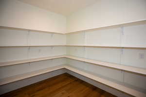 Massive pantry with butcher block countertop