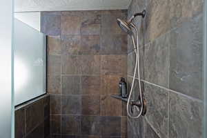 Bathroom view of a shower stall