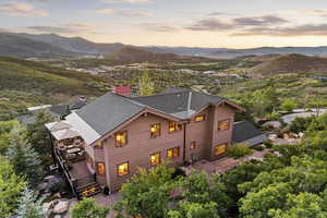 View from above of property featuring mountains
