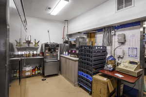 Interior space with concrete flooring