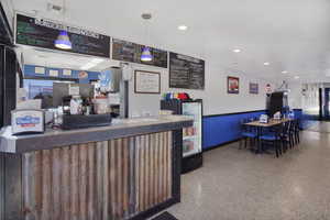 Reception with recessed lighting