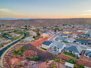 Aerial perspective of suburban area