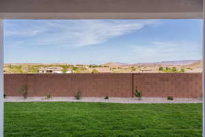 View of yard with a mountain view