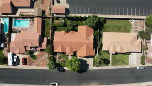 Bird's eye view of a pool