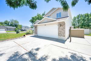 Garage with driveway