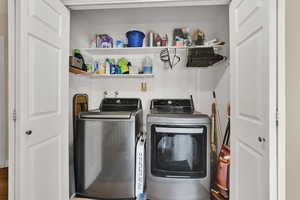 Washroom with shelving