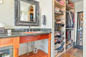 Bathroom with granite vanity
