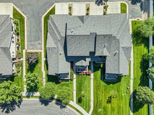 Aerial view of residential area