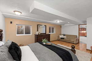 Secondary Bedroom in Basement with carpet floors and recessed lighting