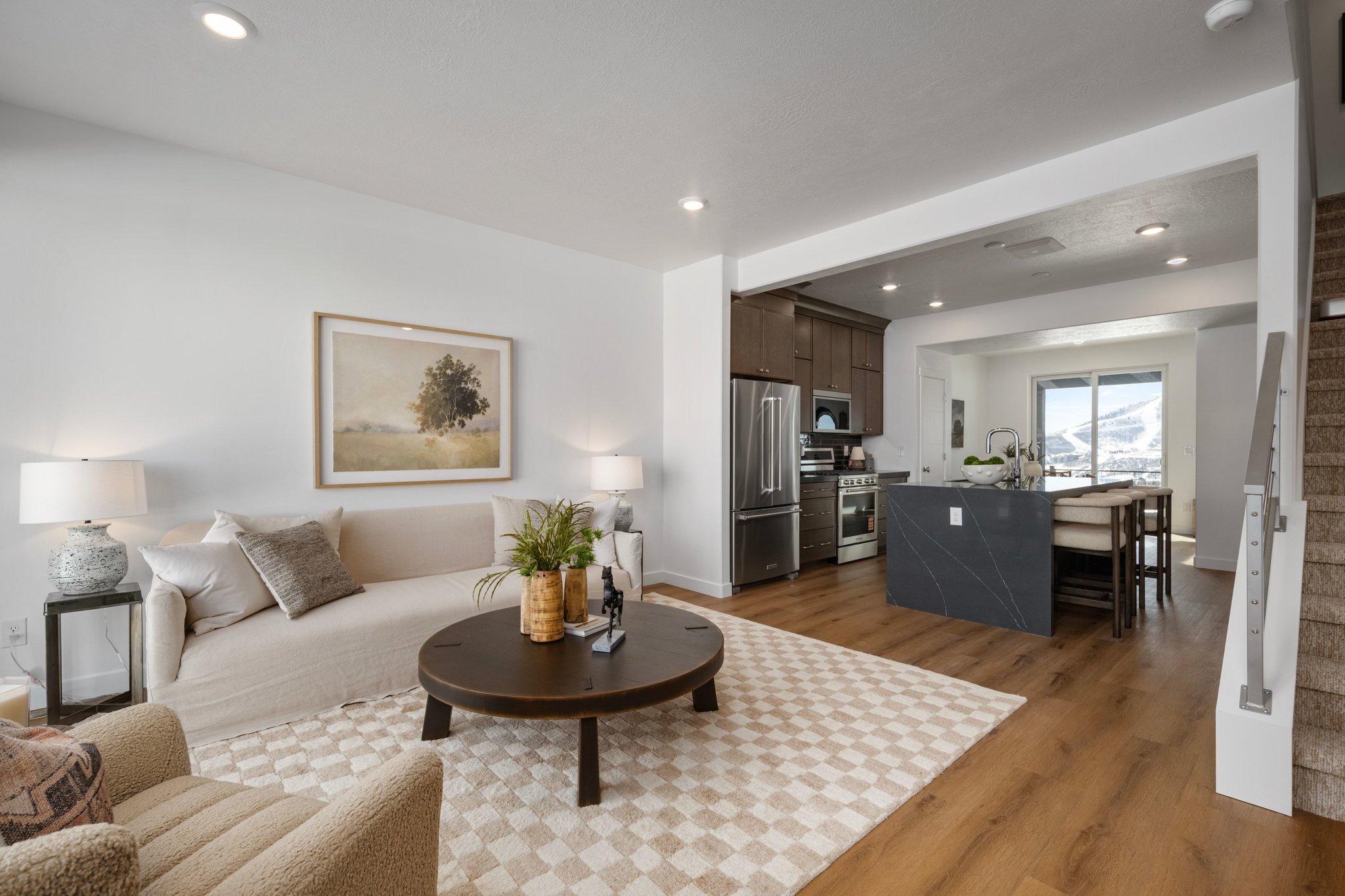 Where style meets comfort: a living room designed for relaxing, entertaining, and everyday living. * model home