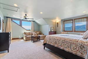 Second level en-suite primary with walk in closet, 3/4 bathroom and brand new carpet July 2025. Views from ever window.