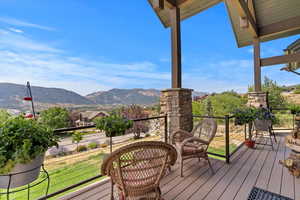 Deck with a mountain view if Nordic Valley Resort