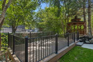 Wooden terrace with a gazebo