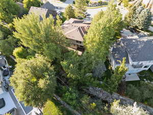 Aerial view of property's location with nearby suburban area