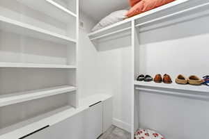 View of walk in closet