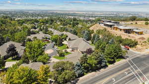 Aerial view of residential area