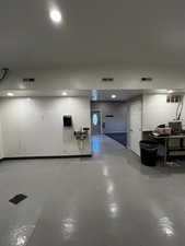 Kitchen area in shed