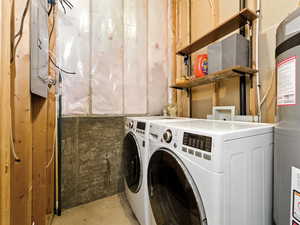 Laundry room located in utility room. There is a bedroom right on the other side of this wall that could potentially be turned into a laundry room.