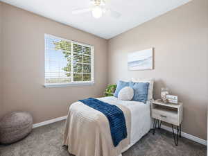 1 of 2 bedrooms on main floor. Gorgeous valley and lake views!