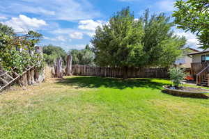 View of fenced backyard