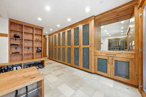 Office space with recessed lighting