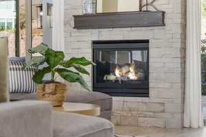 Detailed view of a fireplace