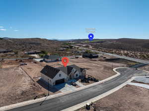 View of subject property with a mountainous background