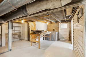 View of unfinished below grade area
