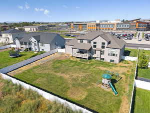 Aerial perspective of suburban area