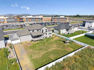 Bird's eye view of a mountain backdrop