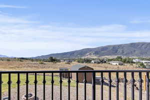 View of mountain background from balcony