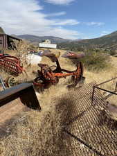 View of yard with a mountain view